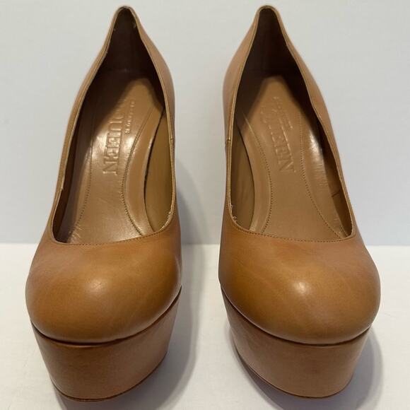 Alexander McQueen Chestnut Leather Platform Pumps 6” Heels IT 38 - Picture 2 of 11